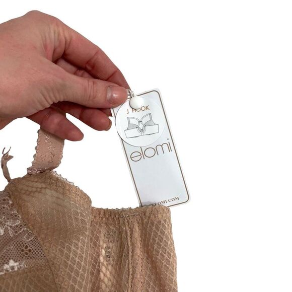 NEW Elomi Charley Stretch Plunge lace Bra Size 36DDD fawn nude - Picture 7 of 11